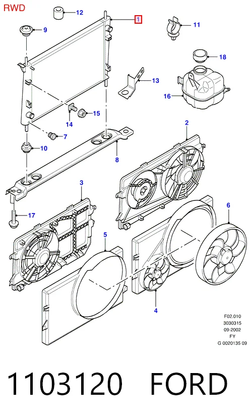 1103120 Ford Радиатор основной