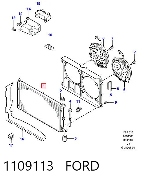 1109113 Ford Радиатор основной