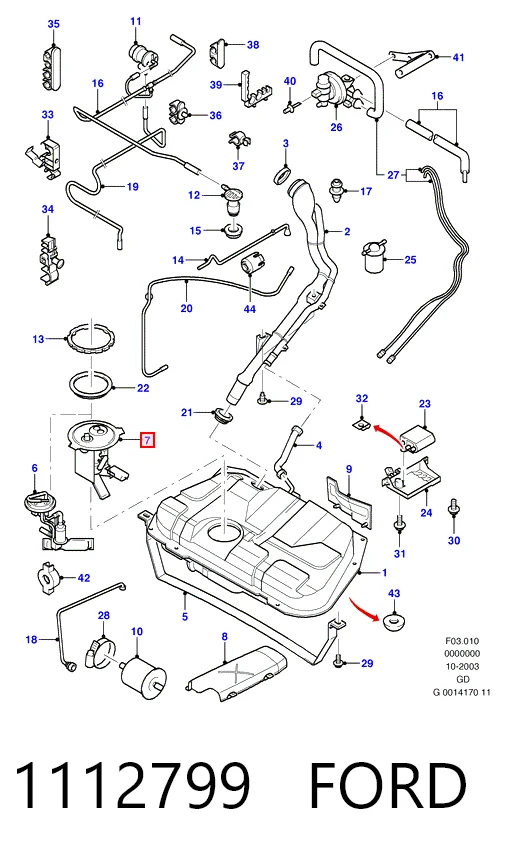 Электробензонасос на Ford Mondeo I GBP