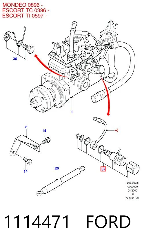 1114471 Ford Клапан ТНВД электромагнитный