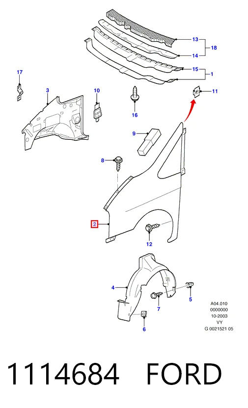 Переднее левое крыло на Ford Galaxy I VY WGR