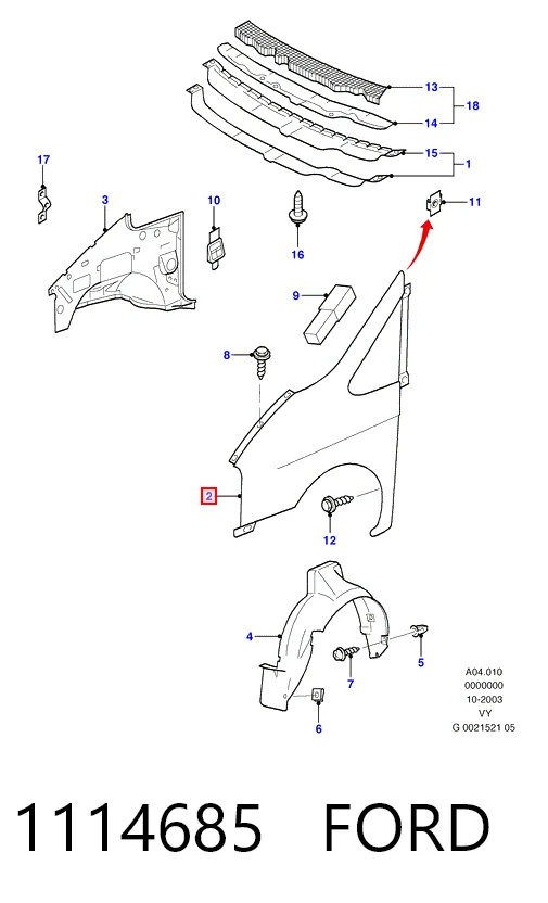 Переднее правое крыло на Ford Galaxy I VY WGR