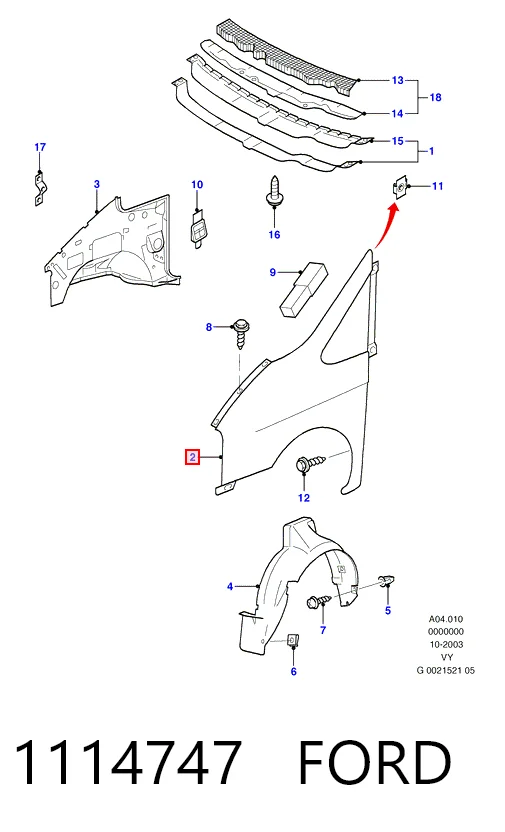Крыло переднее левое Ford Galaxy I VY минивэн (WGR) (2000 - 2006) цена, от 152.32 USD