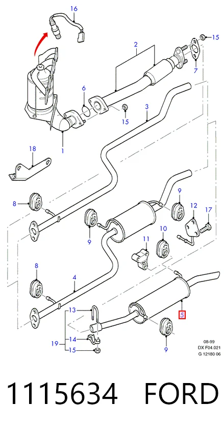  Глушитель задний Ford Fiesta 