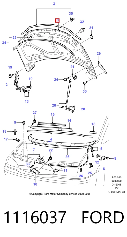 Капот Ford Galaxy I VY минивэн (WGR) (2000 - 2006) цена, от 70.62 USD