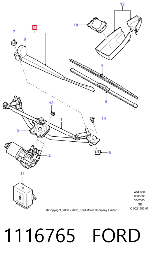 1116765 Ford Поводок дворника