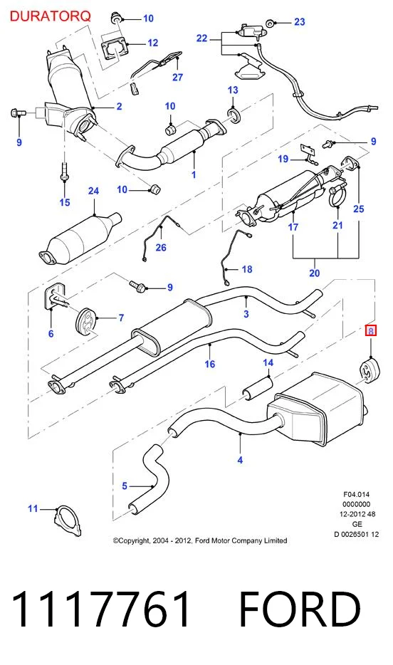 1117761 Ford Крепление глушителя