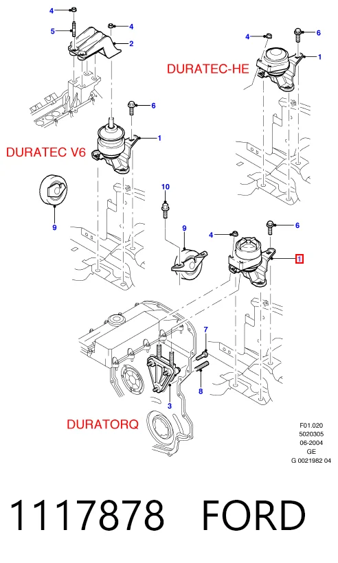 1117878 Ford Правая подушка двигателя