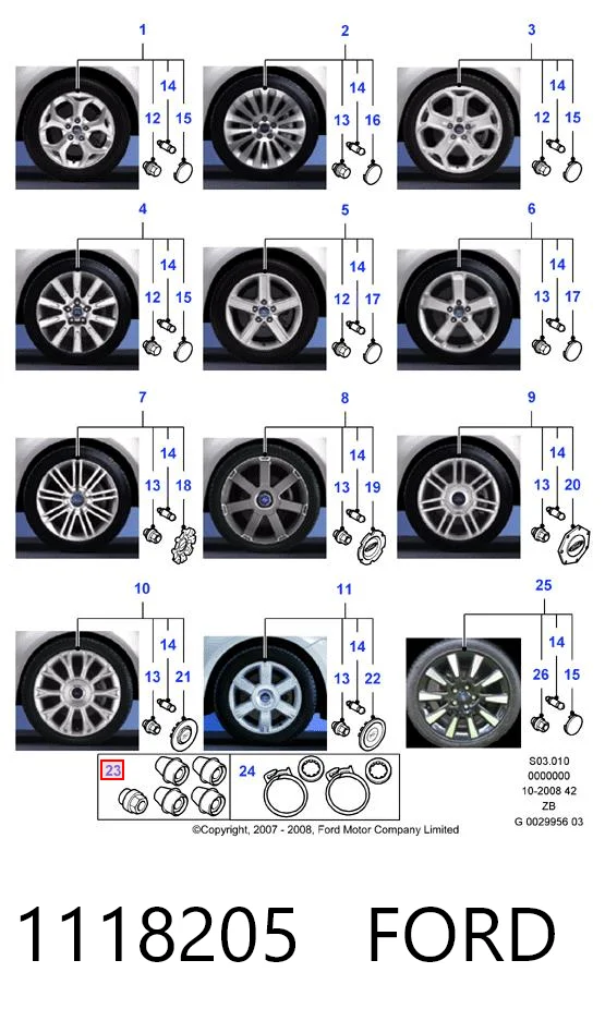 Болты колесные на Ford Galaxy II CA1 WA6