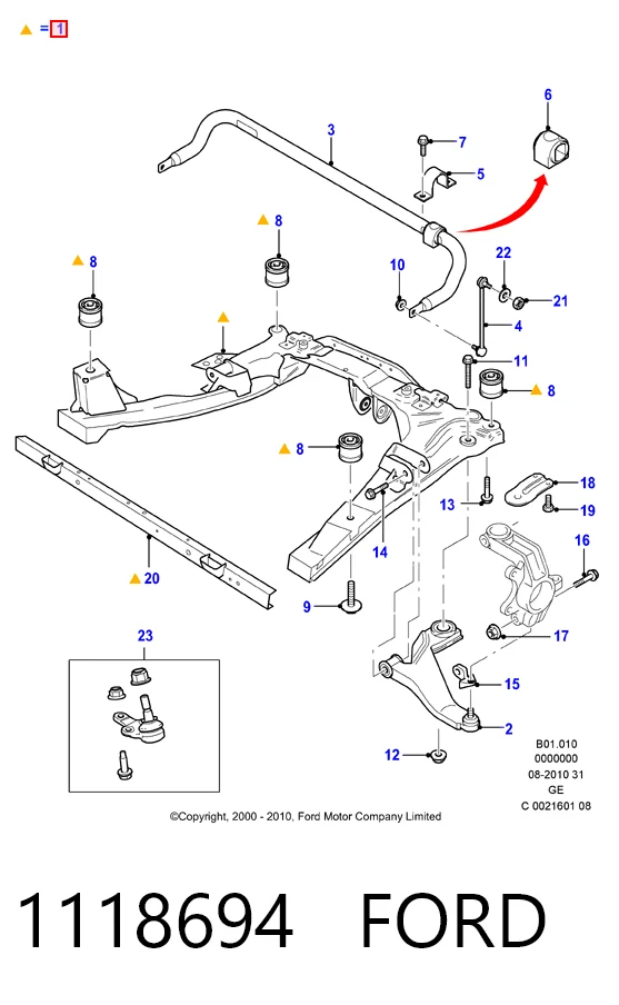  Подрамник передний Ford Mondeo 3
