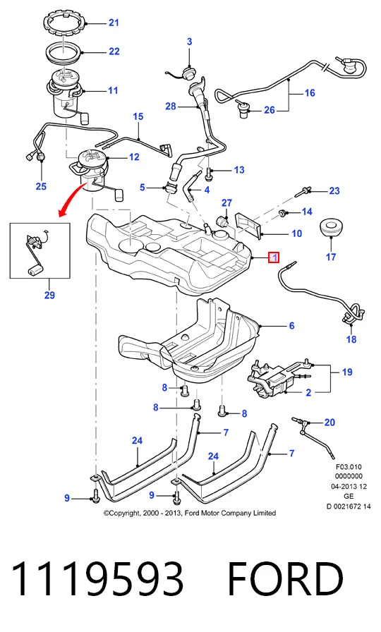 Бак топливный на Ford Mondeo III B4Y