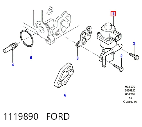 1119890 Ford Клапан рециркуляции отработавших газов EGR