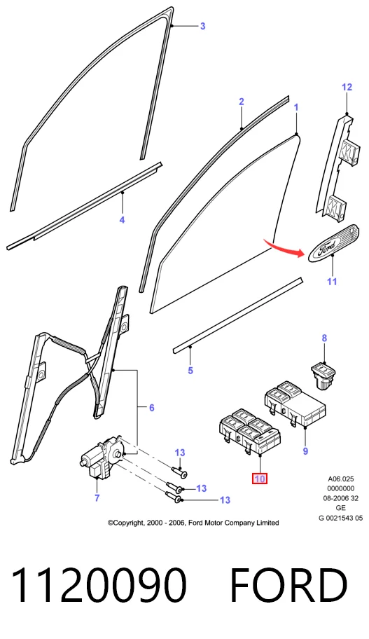 CI51034 Magneti Marelli Кнопки переднего левого стекло подъёмника