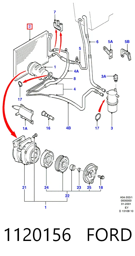  Радиатор кондиционера Ford Transit 4