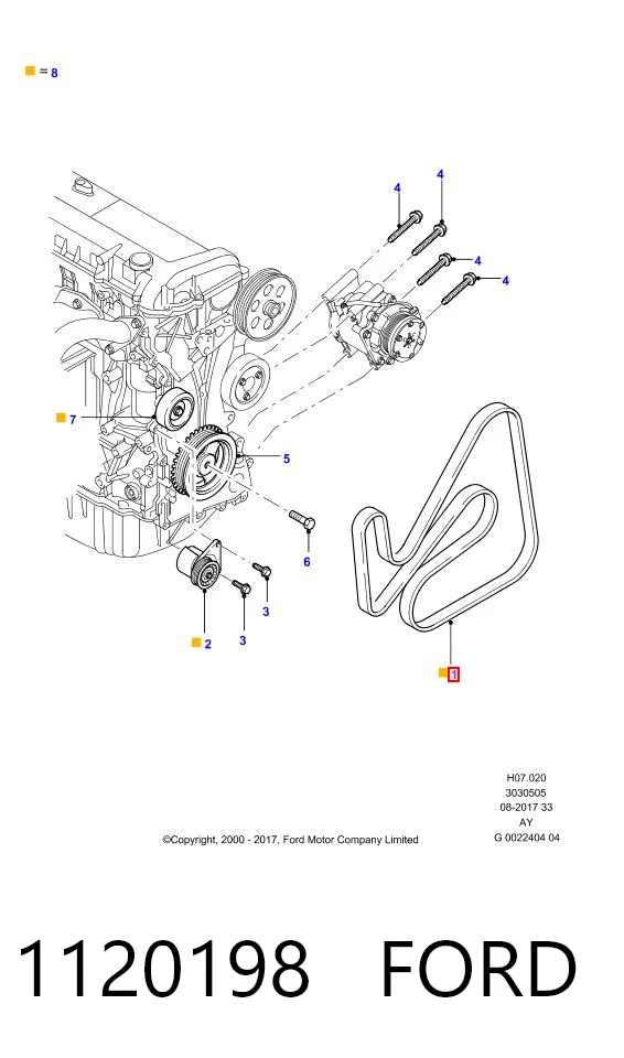 1120198 Ford Поликлиновый ремень