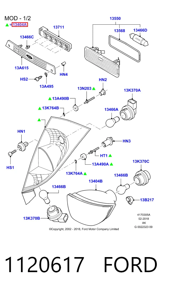 Задний левый стоп на Ford Focus I DAW, DBW