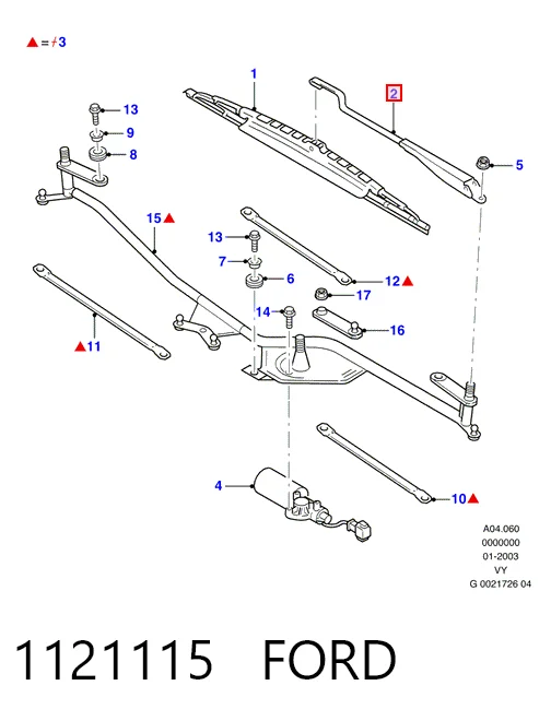Поводок дворника на Ford Galaxy I VX WGR
