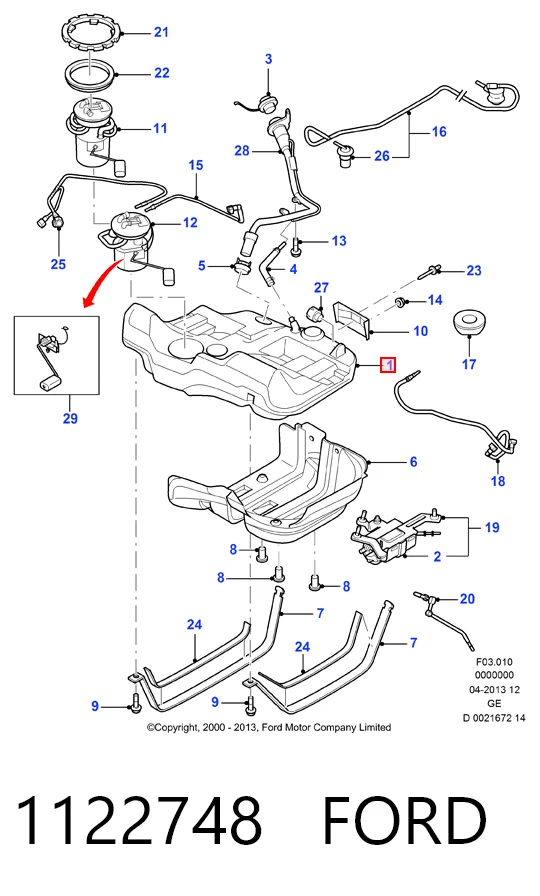 Бензобак Ford Mondeo III седан (B4Y) (2000 - 2007) цена, от 42.37 USD