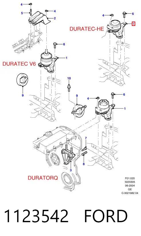 1123542 Ford Правая подушка двигателя