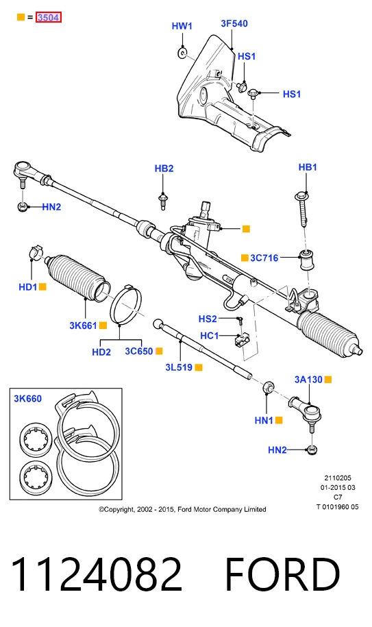 1124082 Ford Управление рулевое в сборе