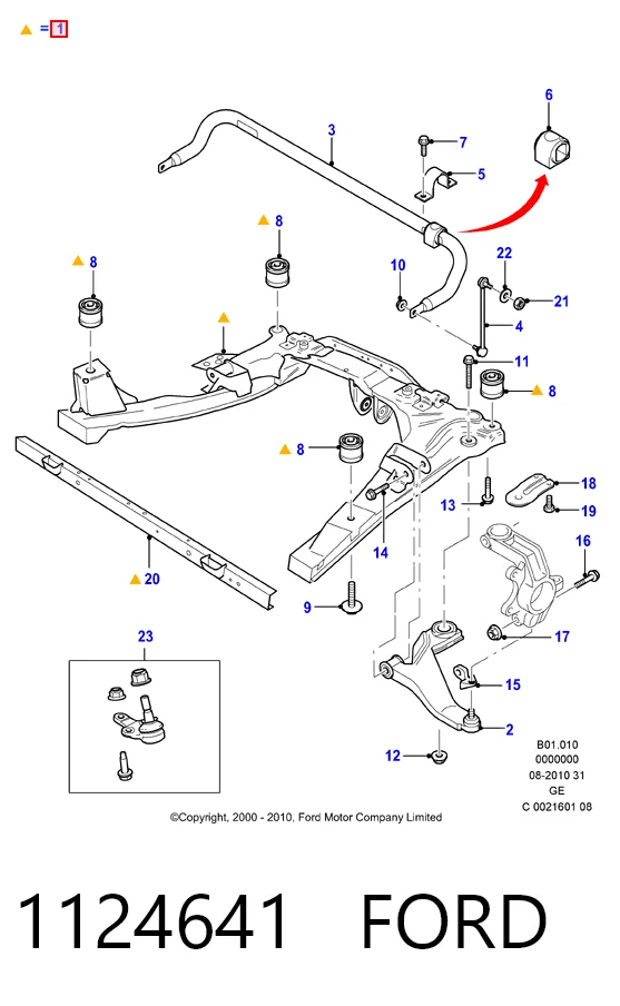 Подрамник передней подвески на Ford Mondeo III B4Y