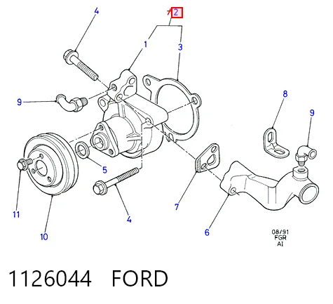 Насос водяной на Ford Escort III GAA, AWA, ABFT, AVA
