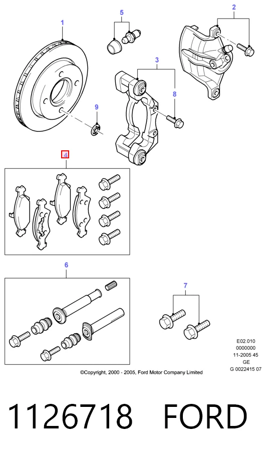 1126718 Ford Колодки передние