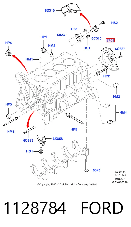 Сальник коленвала двигателя, задний на Ford Transit V V184/5