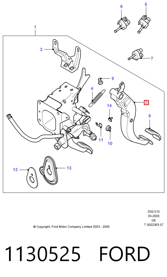 Педаль сцепления на Ford Mondeo III B4Y