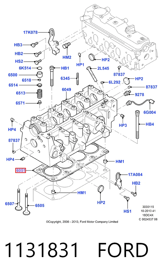 Прокладка ГБЦ Ford Fiesta Mk4 хэтчбек (JAS, JBS) (1996 - 2002) цена, от 27.72 USD