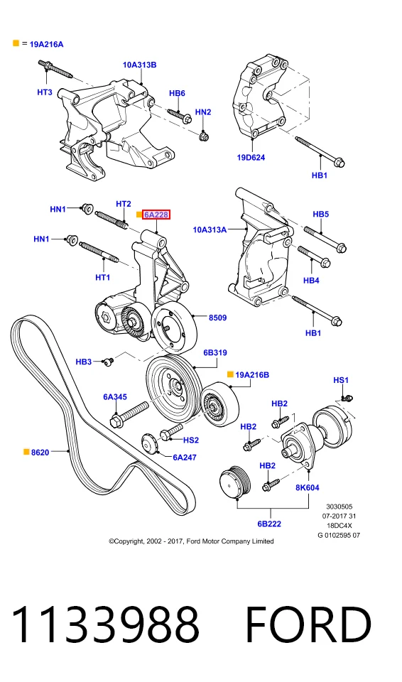 1133988 Ford Натяжитель клинового ремня