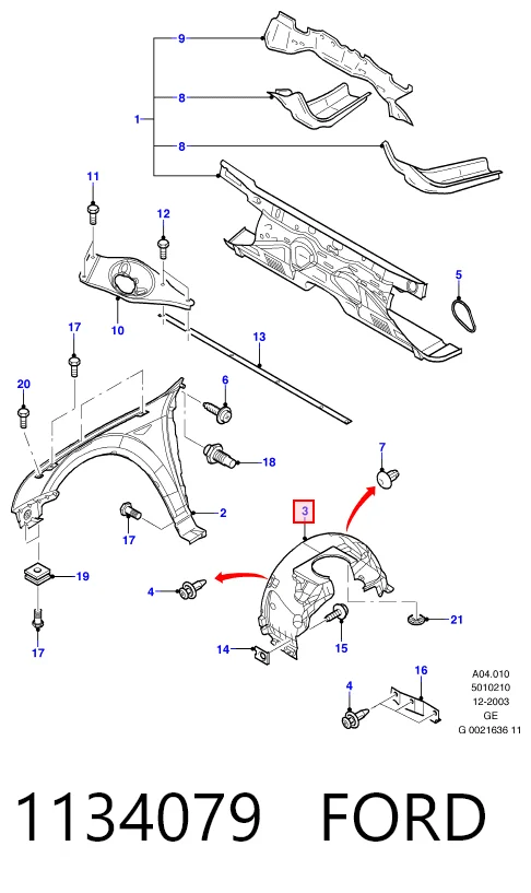Подкрылок передний левый на Ford Mondeo III B4Y