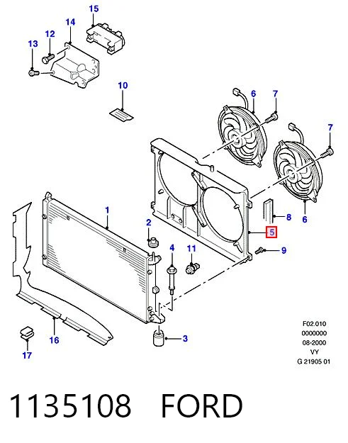 1135108 Ford Рамка вентилятора