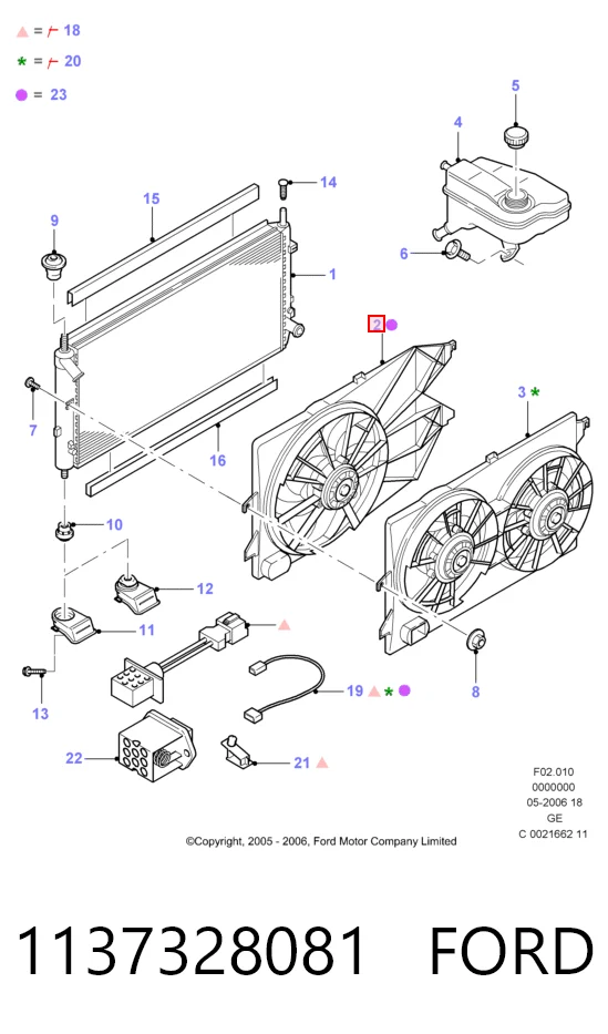 1137328081 Ford Диффузор радиатора охлаждения в сборе с мотором