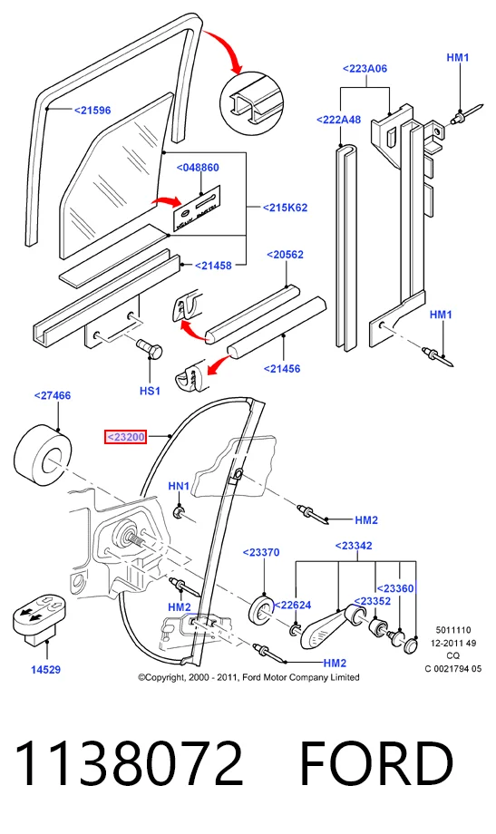 Механизм стеклоподъемника водительской двери Ford Ka хэтчбек (RBT) (1996 - 2008) цена, от 89.44 USD