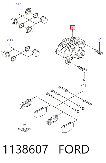  Суппорт задний левый KIA Shuma 1