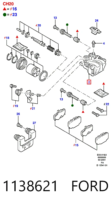  Суппорт задний правый Ford Escort 7