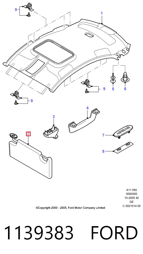 Козырек противосолнечный на Ford Mondeo III B4Y