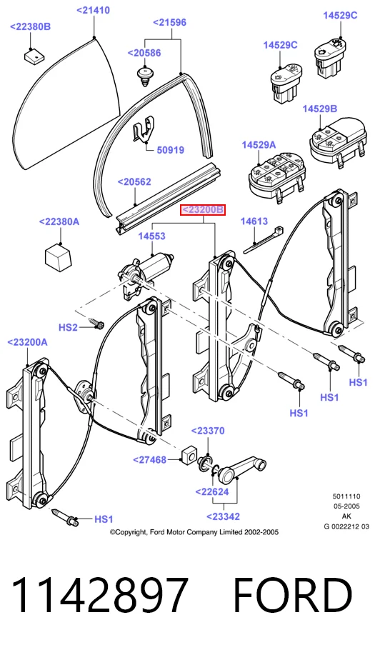 Механизм подъема стекол на Ford C-Max  DM2
