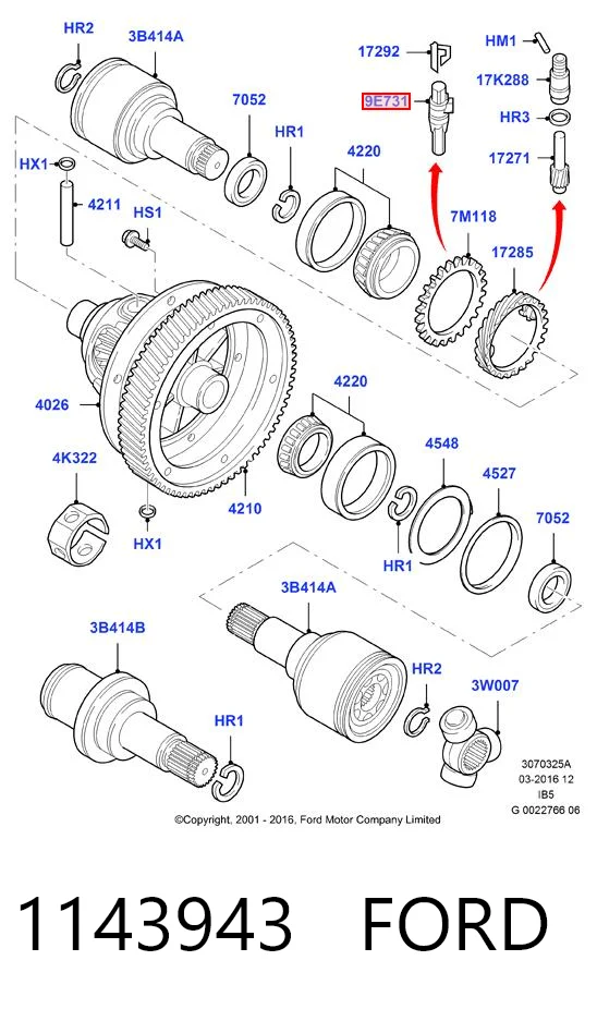 1143943 Ford Датчик скорости спидометра