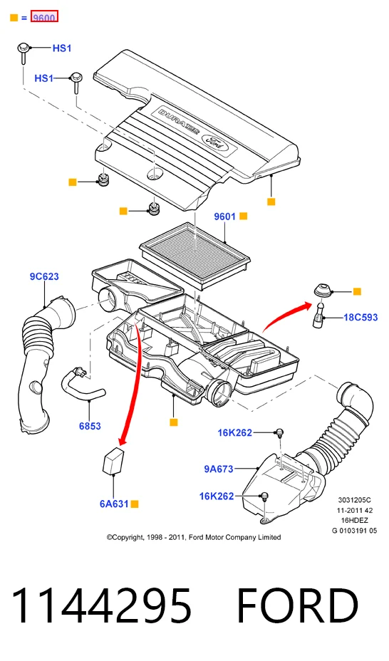 Коробка фильтра на Ford Fusion  JU