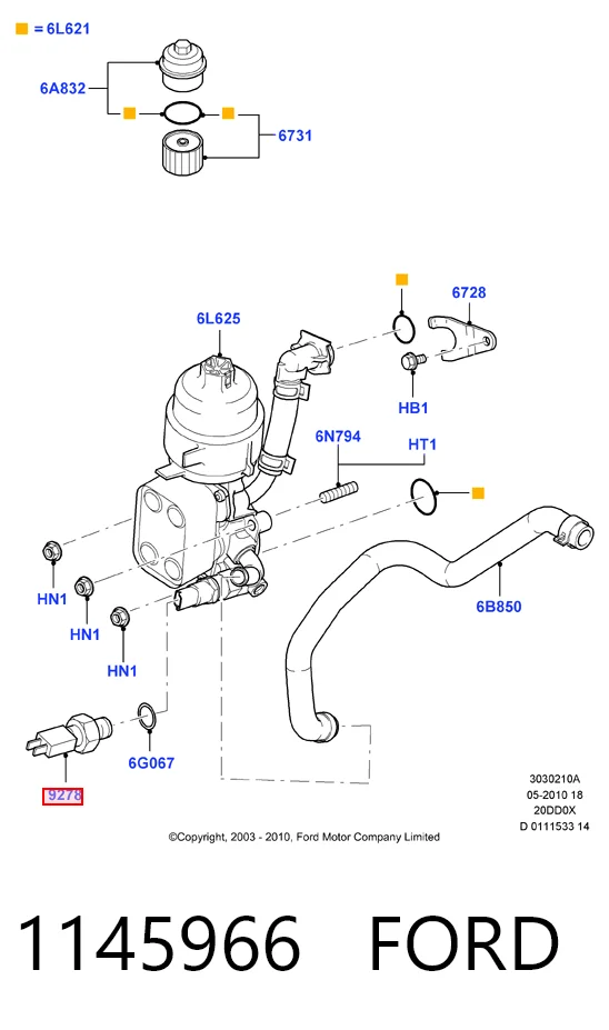 1145966 Ford Датчик указателя давления масла
