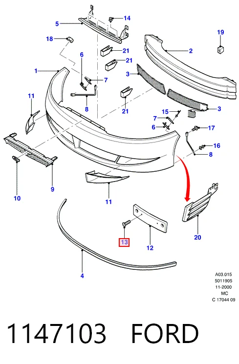 Крыло переднее левое Ford Focus I седан (DFW) (1999 - 2005) цена, от 40.40 USD