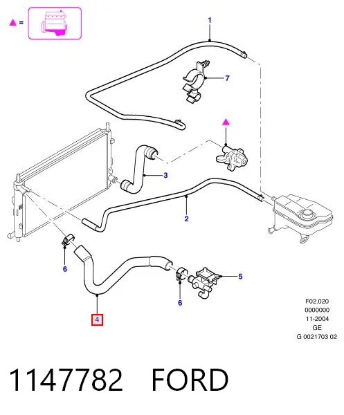 1147782 Ford Шланг системы охлаждения