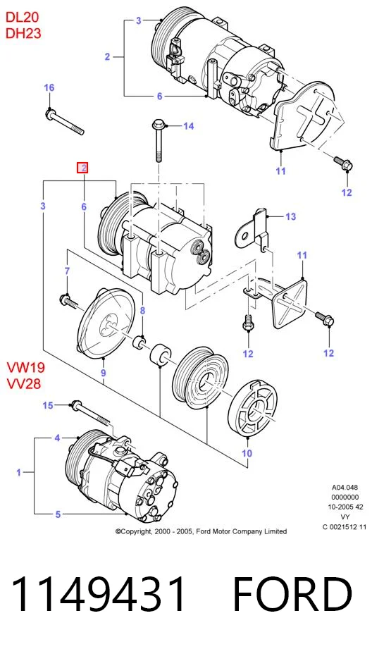 Купить SD7V161282 Sanden Компрессор климатической установки