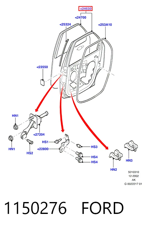 Дверь пассажирская задняя правая Ford Focus I седан (DFW) (1999 - 2005) цена, от 22.82 USD