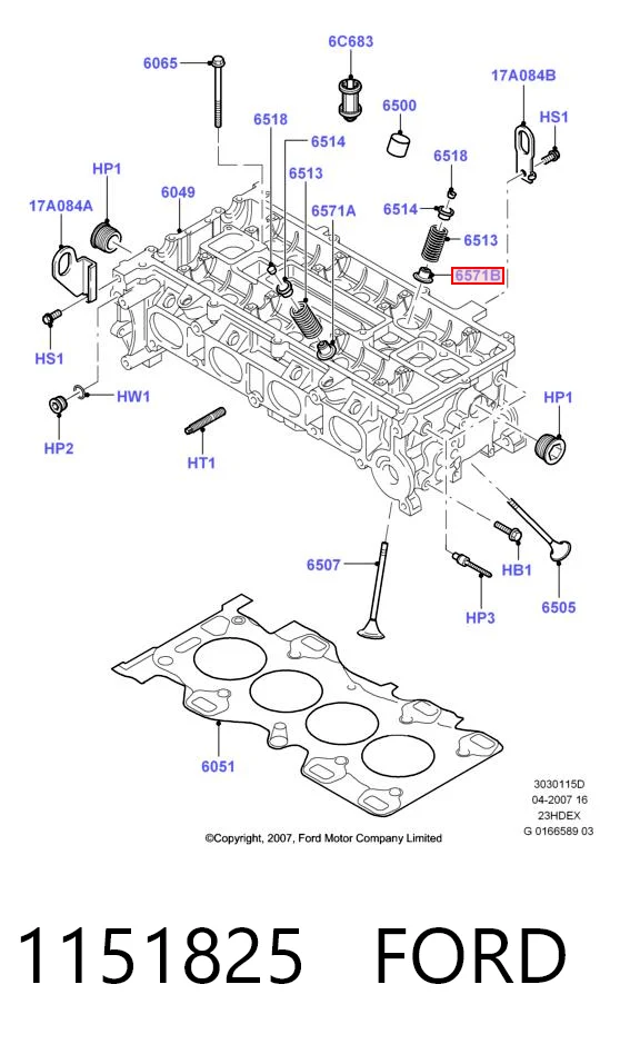1151825 Ford Сальник клапана (маслосъёмный) впускного
