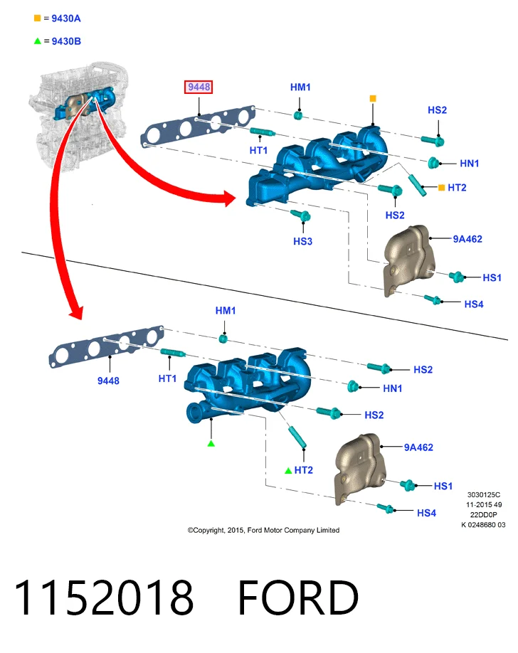  Прокладка коллектора Ford Transit 6