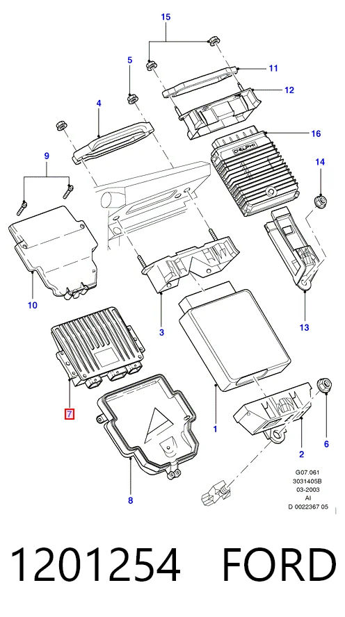 1201254 Ford Мозги двигателя