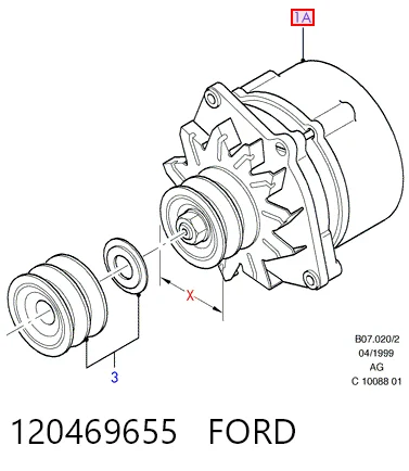 Генератор автомобильный на Ford Sierra I GBC